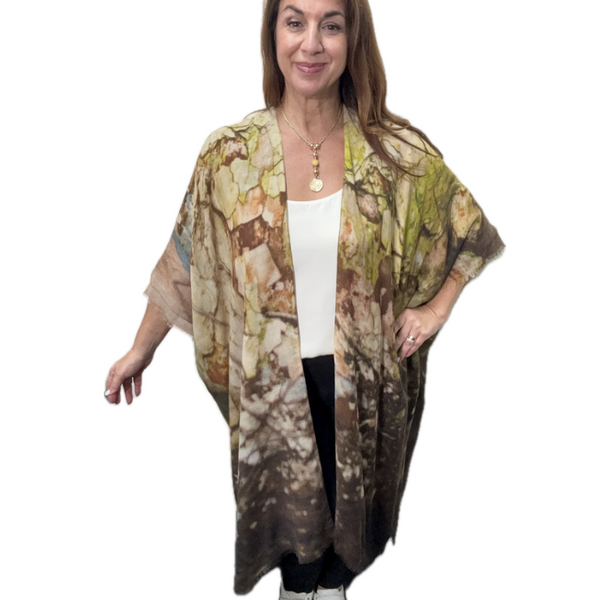 Cape - REVERSIBLE - Silk & Fine Wool - GODDESS