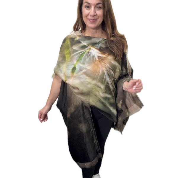Cape - REVERSIBLE - Silk & Fine Wool - GODDESS
