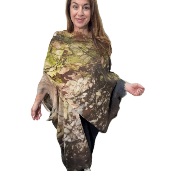 Cape - REVERSIBLE - Silk & Fine Wool - GODDESS
