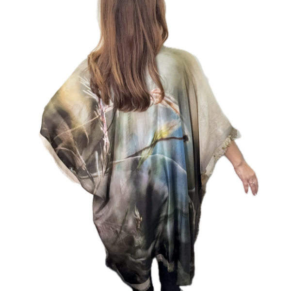 Cape - REVERSIBLE - Silk & Fine Wool - GODDESS