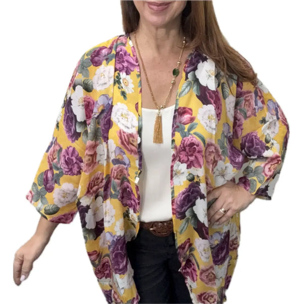 SET 8-50% OFF! CHOICE OF LONG MODAL KIMONO WITH GOLDEN CRYSTAL TASSEL +SHINY YELLOW GOLD MINI CONNECTORS + MOSS GREEN LEAF PENDANT FLASH SALE