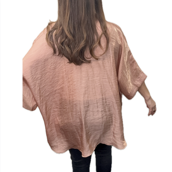 Square Kimono - Reversible - Metallic PEACH Ragesh