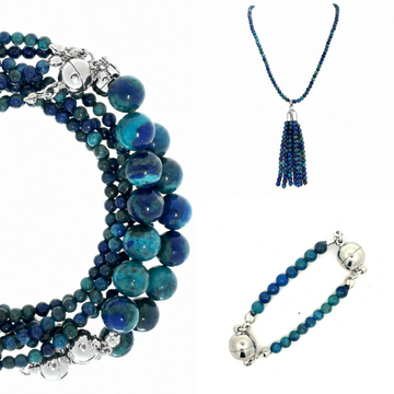 10 Way BUNDLE  - AZURITE - ( 10 Way Necklace + Tassel + Mini Connectors)