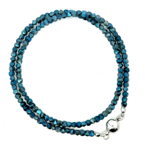 Medium Strand Necklace - Blue Shade Crystal