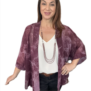 Square Kimono - Tie Dye Purple