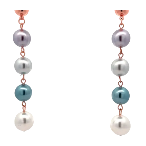 Lariat Ends - Multi-coloured shell pearl - LAST CHANCE