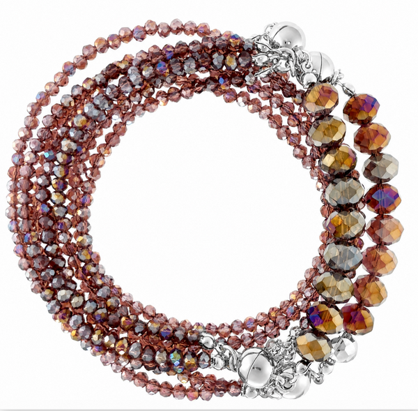 10 Way Necklace - Plum Crystal