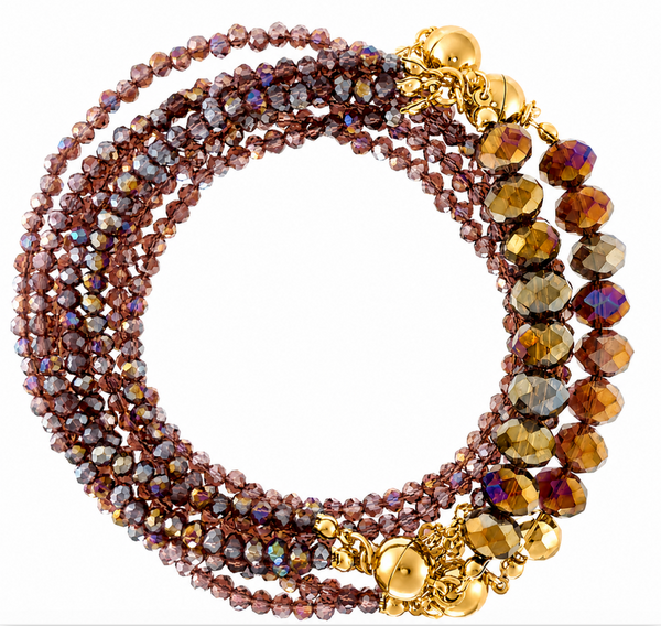 10 Way Necklace - Plum Crystal