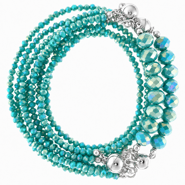 10 Way Necklace - Turquoise Crystal