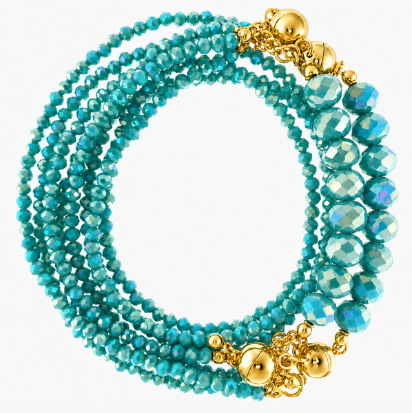 10 Way Necklace - Turquoise Crystal