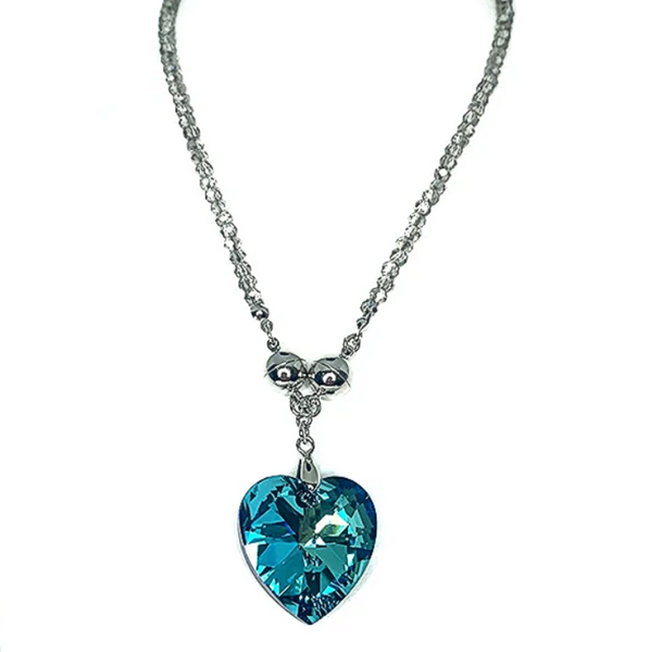 Pendant - Austrian Crystal - Large Heart - Turquoise