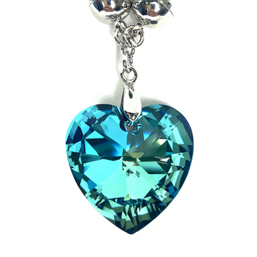 Pendant - Austrian Crystal - Large Heart - Turquoise