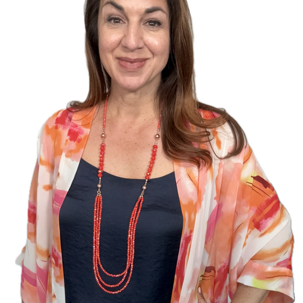 10 Way Necklace -  TANGERINE Crystal