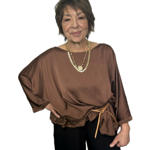 Silk Blend Top - Portofino - Chocolate