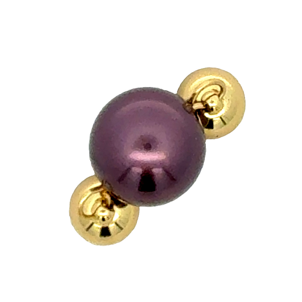 Pendant - Round 16mm Crystal Pearl - Metallic BURGUNDY Pendant