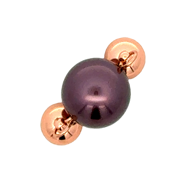 Pendant - Round 16mm Crystal Pearl - Metallic BURGUNDY Pendant