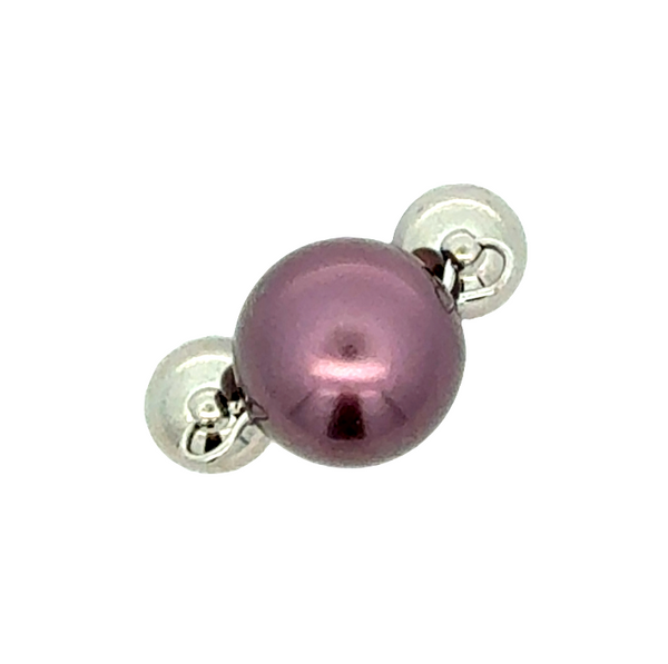 Pendant - Round 16mm Crystal Pearl - Metallic BURGUNDY Pendant