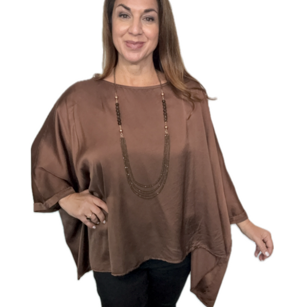 Silk Blend Top - Portofino - Chocolate AMICI
