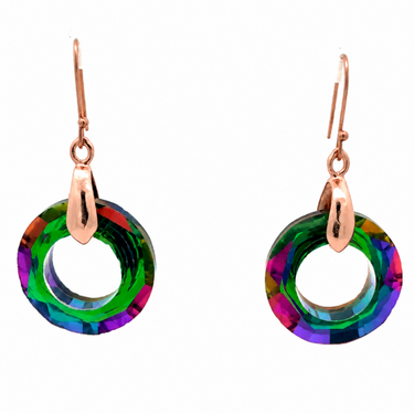 Earrings - 20mm Friendship Circle - RAINBOW Pendant