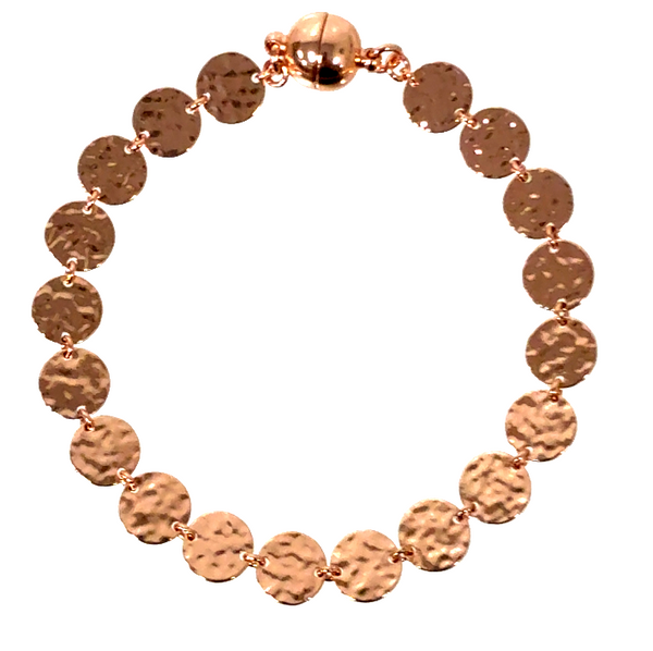 Longer Link Bracelet - 21cm - Beaten Disc Seriously Romantic