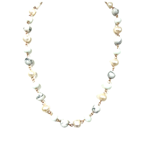 Longer Link Necklace - White
