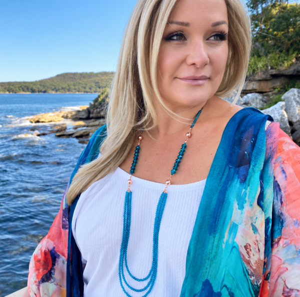 10 Way Bundle - Teal Crystal (Includes 10 Way Necklace, Tassel & Mini Connectors) Seriously Romantic
