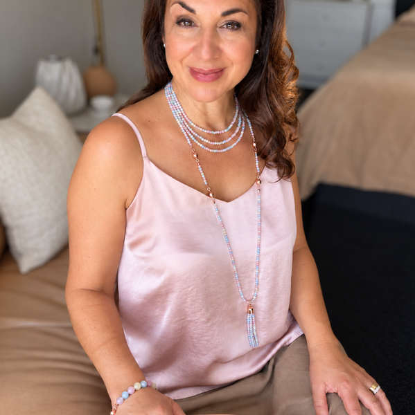 10 Way BUNDLE  - Morganite (Includes 10 Way Necklace, Tassel & Mini Connectors) Seriously Romantic