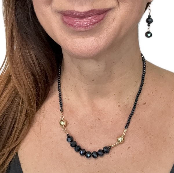 Long Earrings - Midnight Crystal Maria Nicola
