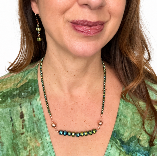 Long Earrings - Sea Green Crystal Maria Nicola