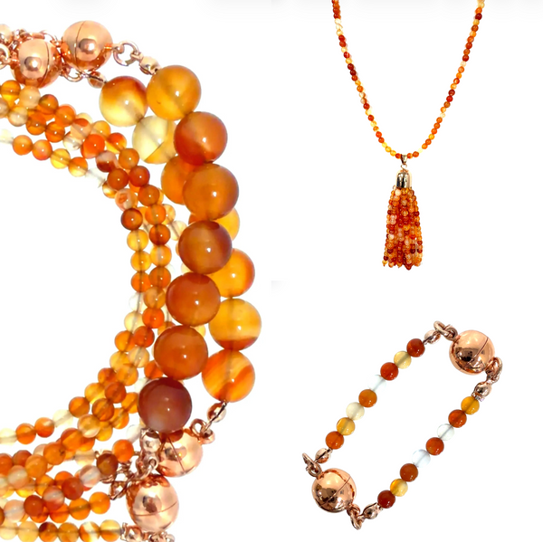 10 Way Bundle - Orange Agate (Includes 10 Way Necklace, Tassel & Mini Connectors) Seriously Romantic