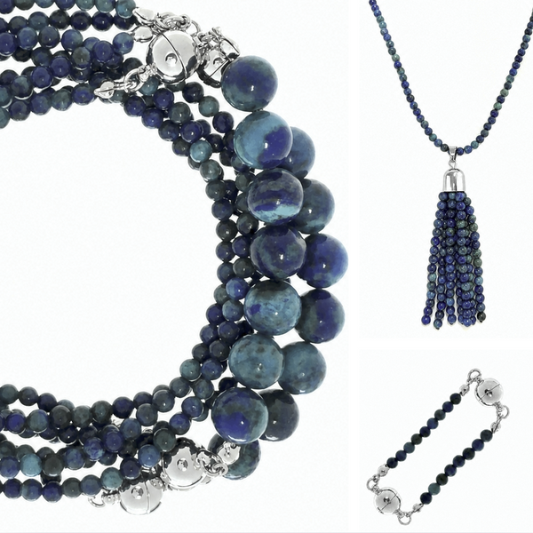 10 Way BUNDLE  - AZURITE - ( 10 Way Necklace + Tassel + Mini Connectors)