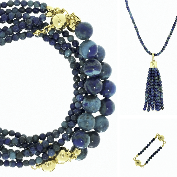 10 Way BUNDLE  - AZURITE - ( 10 Way Necklace + Tassel + Mini Connectors)