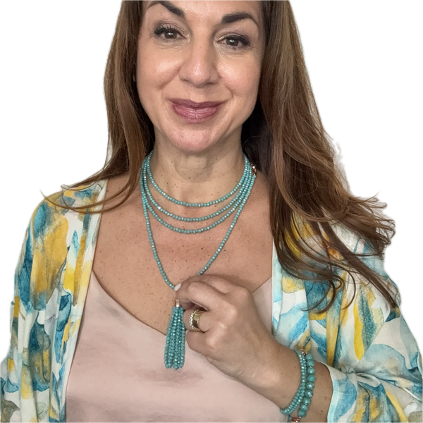 10 Way Bundle  - Turquoise Crystal (Includes 10 Way Necklace, Tassel & Mini Connectors) Maria Nicola