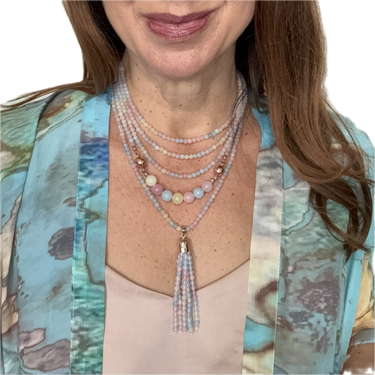 10 Way BUNDLE  - Morganite (Includes 10 Way Necklace, Tassel & Mini Connectors) Seriously Romantic
