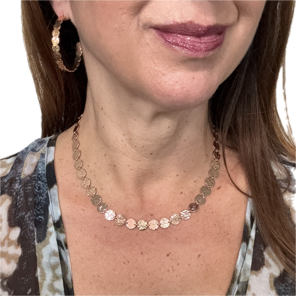 Hoop Earrings - Beaten Disc Hoops Maria Nicola