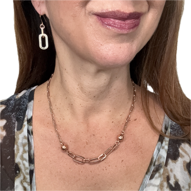 Short Earrings - Paperclip - Rose Gold Seriously Romantic