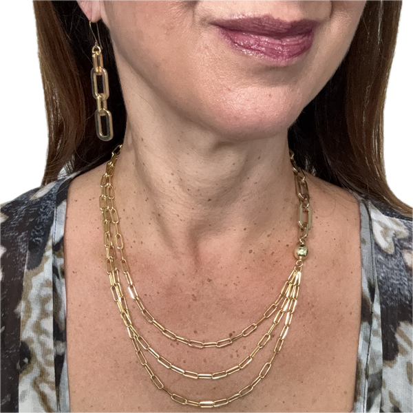 Long Earrings - Paperclip - Rose Gold Seriously Romantic