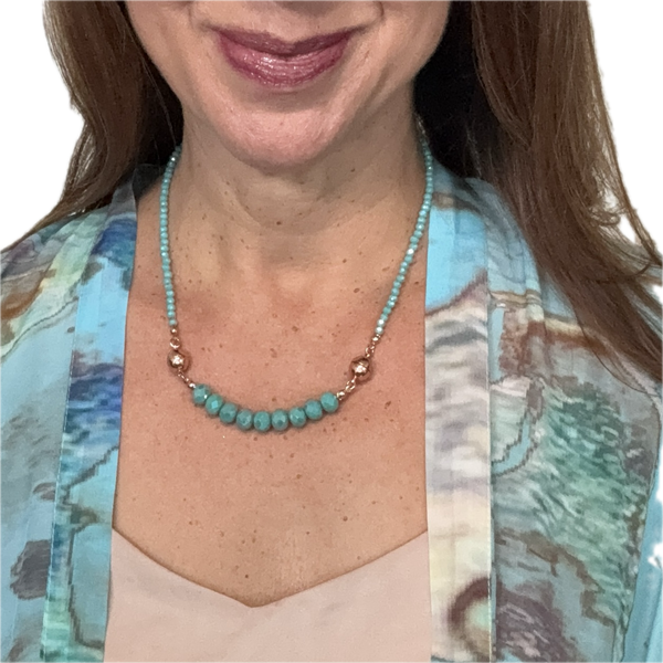 Connector - Turquoise Crystal Seriously Romantic