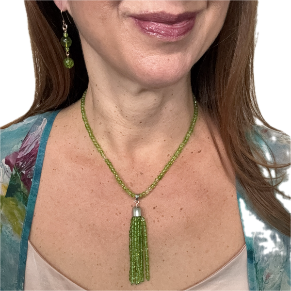 Long Earrings - Cracked Peridot Maria Nicola