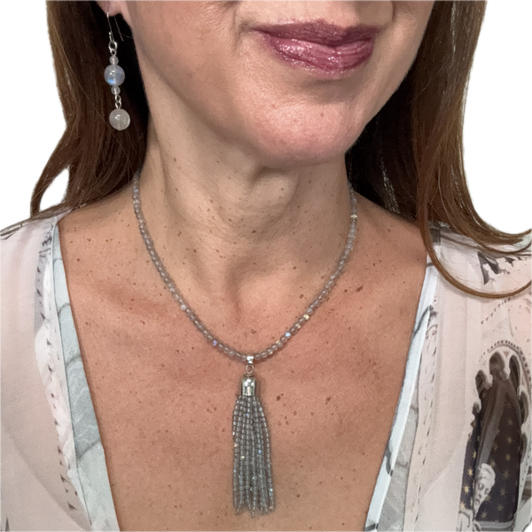 Long Earrings - Labradorite Maria Nicola