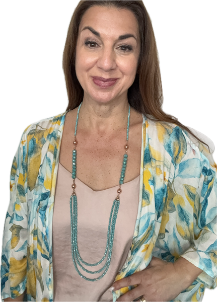 10 Way Necklace - Turquoise Crystal Seriously Romantic