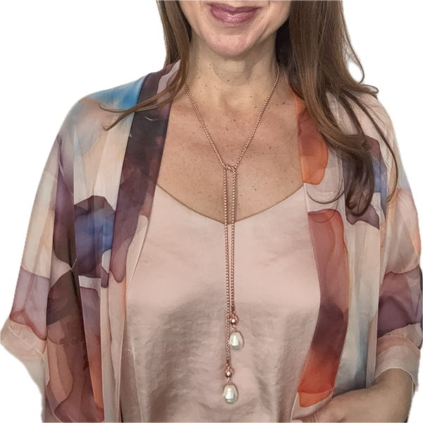 Lariat Ends - Large Baroque Shell Pearl Austrian Crystal