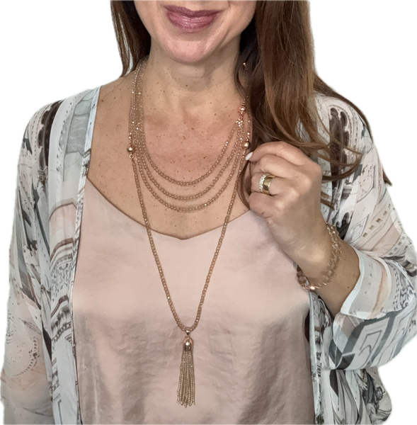 10 Way Bundle  - Champagne Crystal (Includes 10 Way Necklace, Tassel & Mini Connectors) Seriously Romantic