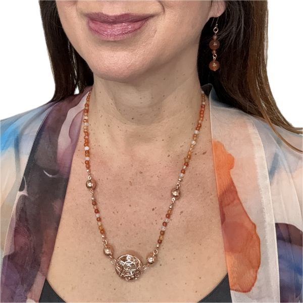 Mini Connectors - Orange Agate Seriously Romantic