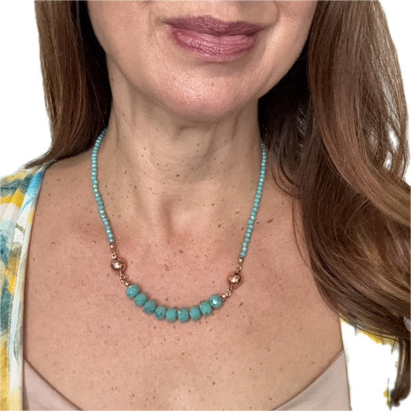 10 Way Necklace - Turquoise Crystal Seriously Romantic