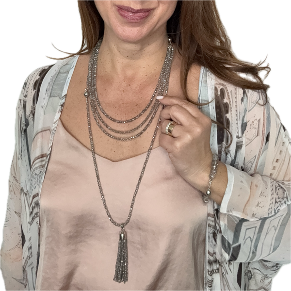 10 Way Bundle  - Platinum Crystal (Includes 10 Way Necklace, Tassel & Mini Connectors) Seriously Romantic