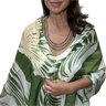 Scarf - Modal Silk - Green Palm Leaf Namaskar