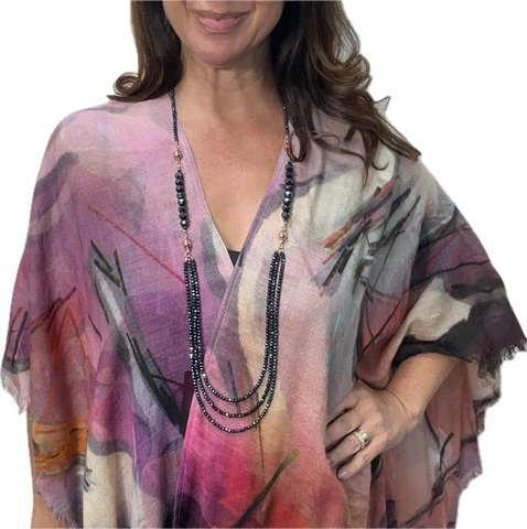 CAPE - Lilac & Orange - ON SALE 10% OFF!