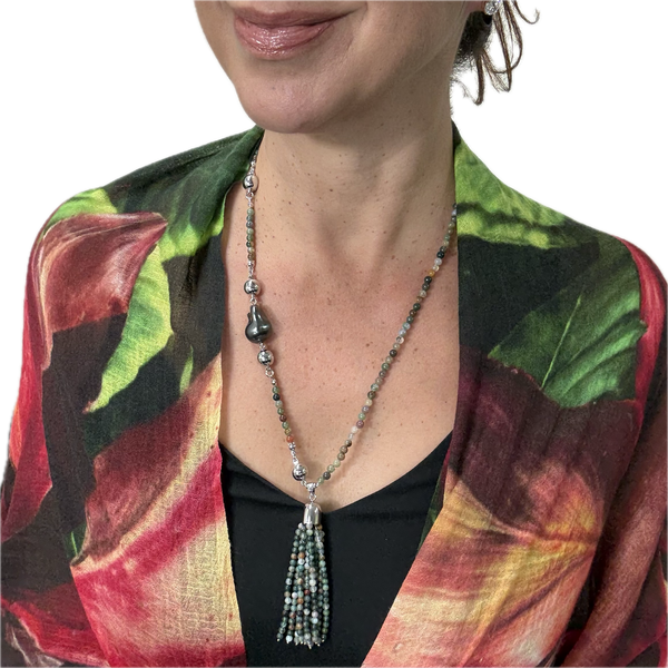 Scarf - Fine Wool - Red Lilies - FINAL SALE 30% off!