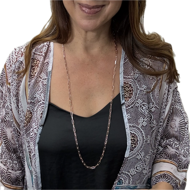 LONG Strand Necklace - Paperclip - Rose Gold Seriously Romantic